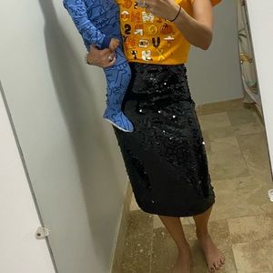 Halogen sequin skirt